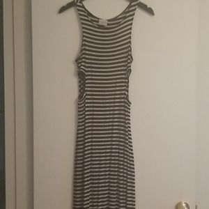 Striped maxi dress with cutouts